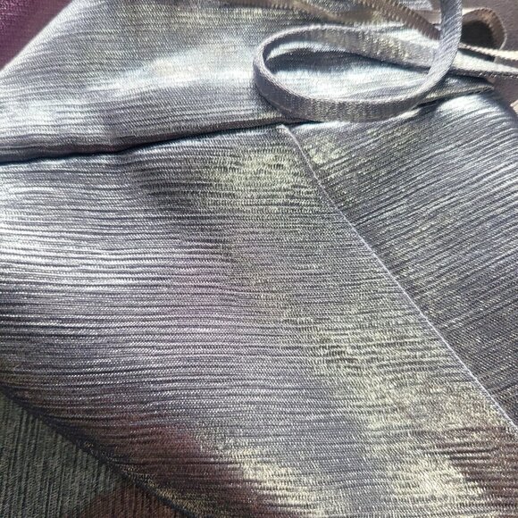 New Topshop Sz 4 Silver Metallic Mini Slip Dress - Picture 8 of 9